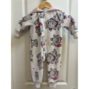 Disney Marie Aristocats Fleece Hooded Pajama Sleeper‎ Costume Baby Size 2T